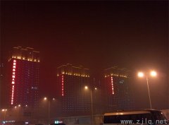 企業(yè)辦公大樓夜景照明實(shí)景-中交路橋檢測(cè)