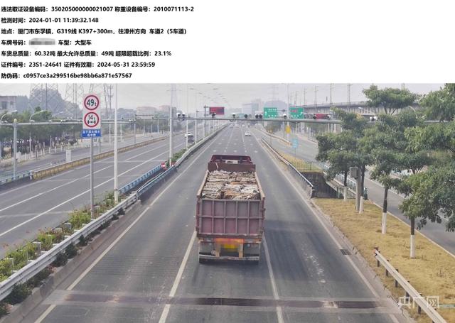 福建廈門動態(tài)稱重檢測系統(tǒng)顯神威，非現(xiàn)場執(zhí)法”首張罰單開出